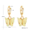 Colorful Acrylic Butterfly Dangle Earrings For Women Acetic Acid Plated Statement Hoop Ear Clip Earrings Fash sqclex queen66