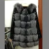 Women's Fur & Faux 2021 Fashion Women Winter Medium Long Artifical Vests Warm Coats Sliver Vest