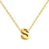 26 Aço inoxidável inglês colar inicial Pingente Gold String String Women Fashion Jewelry Gift Will and Sandy