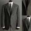 Alta calidad Nuevo otoño e invierno Boda Esmoquin Cálido Moda retro para hombre Boutique Abrigo de un solo pecho Chaquetas de negocios informales de lana larga