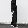 Herrbyxor Mens kläder Streetwear Enkel Sport Sidoknapp Split Straight Loose Casual Stacked Sweatpants Män