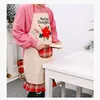 New Christmas decoration supplies big red linen apron creative adult Christmas apron restaurant atmosphere dress up T3I51329