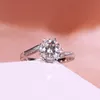 Anéis de casamento puro 18k de ouro branco 1ct 2ct 3ct Luxury hingle hrill anel de broca de diamante anel de casamento anel 220829