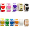 최신 개인화 심장 라벨 스티커 컬러 코드 도트 레이블 스티커 1 인치 레드, 블루, 핑크, 블랙, 맞춤 스티커 편지지 9068