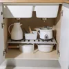 Einziehbarer Speicherregal für Küchenschrank Küchengeschirr Geschirrschicht Lagerung Gewürzaufnahme Lager Rack Mehrzweck-Regal Y200429