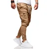 Mannen casual joggers broek effen dunne lading joggingbroek mannelijke multi-pocket broek nieuwe heren sportkleding hiphop harembot potlood broek 201110