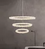Lustre led minimaliste moderne lumières salon chambre lampes suspendues lustre en cristal de luxe fleur anneau restaurant éclairage