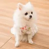 プリンセスフラワーレースドレス春の夏の夏の小さなパーティードッグスカートスカート子犬ペットコスチュームペット衣装lj200923