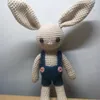 Environ 26 cm poupée en laine lapin jouets en peluche Crochet tricot coton lapin poupée main tricot animaux poupées Couple lapin poupées 2012223239727