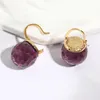 Vanssey Luxury Fashion Jewelry Purple Austrial Crystal Ball Heart Drop Earrings Accessori per feste di nozze per le donne 220214