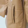 Giacca da donna in pelliccia sintetica marrone ecopelle cappotto con bottoni oversize Giacca invernale da donna con colletto rovesciato in PU invernale CY 201225