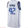 100% zszyte Maxi Kleber # 42 Jersey White Navy Blue XS-6XL Męskie Rzut Koszulki Koszykówka Tanie Mężczyźni Kobiety Młodzież