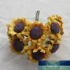 30 teile/los Künstliche Dekoration Sonnenblumen Blumen für geschenk box diy decor papier blumen für scrapbooking günstige Mini Daisy A3939