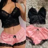 Pigiama sexy Donna Lingerie di pizzo Estate Sleepwear Raso Sottile con scollo a V Carino Pigiama senza schienale Donna Pijama Sexy Mujer 2XL218V