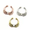 10 -stks gemengde kristal nep neusring septum Indiase legering zilver en ros￩gouden clip op ringen en n0065 ppxoz