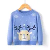 Jultröja Höst Vinter Baby Boys Flickor Sticka Kläder Snowflake Deer Pullover Kids Barnens kappa 210521