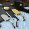 Outdoor Pocket Butcher Knife Keychain Camping Knife Kitchen Mini Portable Edc Fixed Blade Cutter Knife Crafts Gift Sheath