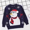 Christmas Clothes Knit Autumn Winter Korean Red Snowman Pullover Sweater Baby Boys Girls Children's Clothing 210521