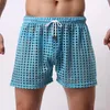 Mens Short Shorts Big Mesh Honeycomb net Men039s Pijama em casa shorts Sexy Sleep Bottom Mens de Pijamas11076586