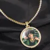 Custom Made Photo Pendant Necklace 4mm Tennis Chain Gold Silver Color Iced Out Cubic Zircon Men Hip hop Jewelry Gift