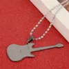 Jesus religiös svart färg bibel gitarr hängsmycke halsband rostfritt stål musikinstrument smycken för tjejer kvinnor