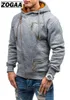 Men's Hoodies & Sweatshirts Men Casual Diagonal Zipper Sweatshirt Long Sleeve Pocket Decoration Solid Color Hooded Plus Size S-4XL