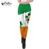 St Patricks giorno di Natale le ghette per le donne Capodanno Leggins 3D di disegno del merletto di inverno di Legging Vestiti Di Natale Formato più