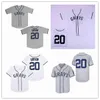 Mężczyzna Baseball 20 Josh GIBSON Jersey Homestead Greys Negro League zapinana na guziki szare białe haftowane koszule rozmiar S-3XL