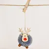 Cute Felt Wooden Elk Christmas Tree Decorations Hanging Pendant Deer Craft Ornament Christmas Decorations for Home New Year JK2010XB