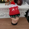 Nuovo cappello lavorato a maglia di Natale a LED Berretti luminosi di Natale Cappelli Berretto da sci con pompon leggero per esterni per Babbo Natale Pupazzo di neve Renna Albero di Natale HH9-2463