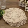 12pcs vintage tapis de coton rond main crochet dentelle napperons fleurs dessous de verre lot table de ménage décoratif artisanat accessoires T2005287m