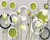 Beibehang personnalisée fond d'écran moderne et minimaliste tulipe blanche 3D décoration murale fond TV 3d vie murale chambre
