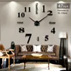 ديكور المنزل الجديد Big 273747inch Mirror Wall Clock Modern التصميم 3D DIY كبير الزخرفة على مدار الساعة WATHER