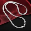 45-60cm 925 sterling silver 6mm bredd fint halsband kedja för kvinna män mode bröllop förlovning smycken
