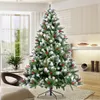 米国在庫雪に植えられたクリスマスツリー7.5フィートの人工的な蝶番の木の木白い現実的なヒンジの松の木の木は、クリスマスの装飾W49819948