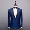 YUSHU LUXURY MEN Jacquard Wedding Suibal Szal Lapel One Button Suits Business Formal Jacket Costume Homme Mariage W12172848