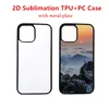 30st Retail 2D SubliMation Case för iPhone 13 Pro XR X Silicone TPU+PC -fodral för värmeöverföringstryck med aluminiumark för 14 plus Pro Max