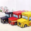 Multi-Fonction Bus Forme Boîte De Rangement Pour Jouets Enfants Vêtements Pliant Voiture De Bande Dessinée Jouet Panier De Rangement Enfants Bac De Rangement Dropship LJ200812