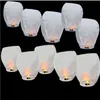 10pcs Chinese White Paper ing Lanterns Fly Candle Lamps Christmas Party Wedding Decoration H1222