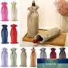 Linen Wine Bags Wine Bottle Covers with Drawstring Wine Bag Holder Carrier Packaging Bag Wedding Party Decor Gift