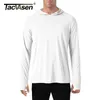 Tacvasen Sun Protectiun T Shirts Men Long Sleeve Casual UV Proof Hooded T Shirts通気性軽量パフォーマンスTシャツLJ200827