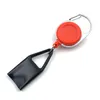 Premium Smoke Colorful Rubber Lighter Sheath Case Plastic Clip to Pants Retractable Reel Metal Keychain Holder2556528