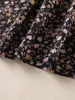 Girls Ditsy Floral Print Flounce Sleeve Dress SHE