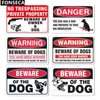 Attenzione alla decorazione della parete della guardia di avvertimento, segnaletica per cani in metallo di divieto di ingresso4554055
