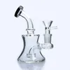 NEW Arrivals : 5.5 Inch Glass Water Bongs With Glass Bowls 14mm Female Blue Green Gray Beaker Bongs Glass pipe for smoking