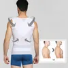 Mens Shapewear Malha Respirável Corpo Shaper Gancho Fechamento Ajustável Controle de Barriga Colete Cintura Trainer Emagrecimento Abdômen Regatas7806218