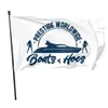 Prestigio de Boats N Hoes en todo el mundo con banderas de EE. UU., pancartas de 3x5 pies, poliéster 100D, 150x90 cm, colores vivos de alta calidad con dos ojales