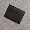 Nya modekorthållare män kvinna resor mini plånbok designer ren färg äkta läder stensten textur lyx svart plånbok med box32