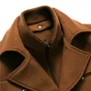 RUELK Automne et hiver Hommes Laine Laine Manteau Mode Classique Couleur Solide Double Col Épaissi Veste De Revers Hommes Top 201116