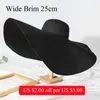 Summer Oversized 70cm Diameter Beach Hats Wide Brim Black Sun Hat for Women Uv Protection Large Foldable Straw Hat Wedding Hat178C4307809